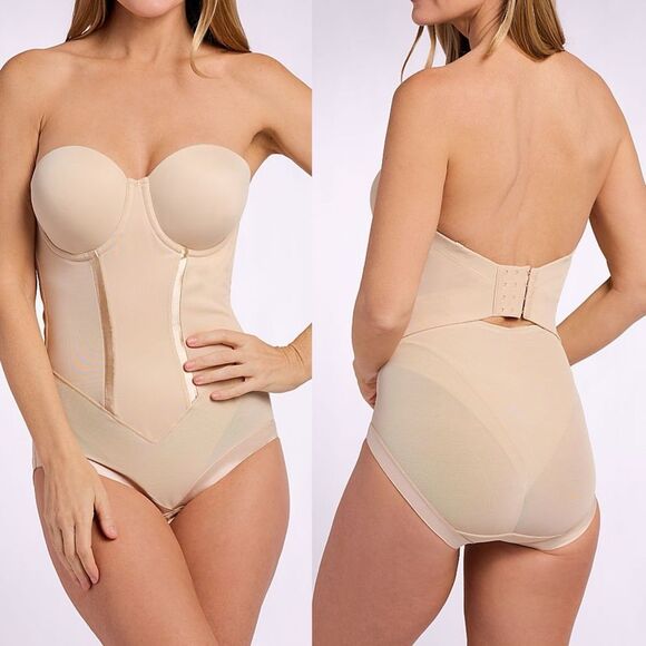 Maidenform Other - Maidenform Easy Up Strapless Firm Control Bodybriefer shapewear bodysuit 38C